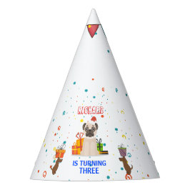 かわいい犬の子犬をテーマにした子どもの誕生日パーティー パーティーハット