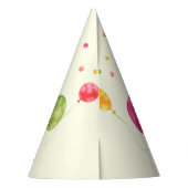 かわいい犬の子犬をテーマにした子どもの誕生日パーティー パーティーハット (裏面)