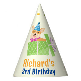 かわいい犬の子犬をテーマにした子どもの誕生日パーティー パーティーハット