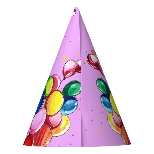 かわいい犬の子犬をテーマにした子どもの誕生日パーティー パーティーハット (裏面)