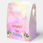 かわいい犬の子犬をテーマにした子どもの誕生日パーティー フェイバーボックス (オープン)