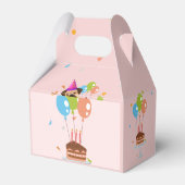 かわいい犬の子犬をテーマにした子どもの誕生日パーティー フェイバーボックス (裏面サイド)