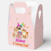 かわいい犬の子犬をテーマにした子どもの誕生日パーティー フェイバーボックス (オープン)