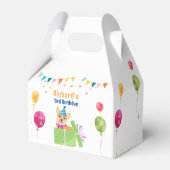かわいい犬の子犬をテーマにした子どもの誕生日パーティー フェイバーボックス (裏面サイド)