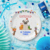 かわいい犬の子犬をテーマにした子どもの誕生日パーティー ペーパープレート (パーティー)