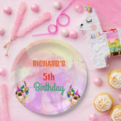 かわいい犬の子犬をテーマにした子どもの誕生日パーティー ペーパープレート (パーティー)