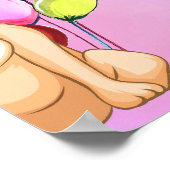 かわいい犬の子犬をテーマにした子どもの誕生日パーティー ポスター (角)