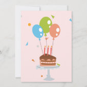 かわいい犬の子犬をテーマにした子どもの誕生日パーティー 招待状 (裏面)