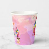 かわいい犬の子犬をテーマにした子どもの誕生日パーティー 紙コップ (左)