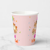 かわいい犬の子犬をテーマにした子どもの誕生日パーティー 紙コップ (左)