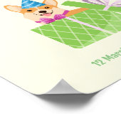 かわいい犬の子犬をテーマにした子供の誕生日パーティー ポスター (角)