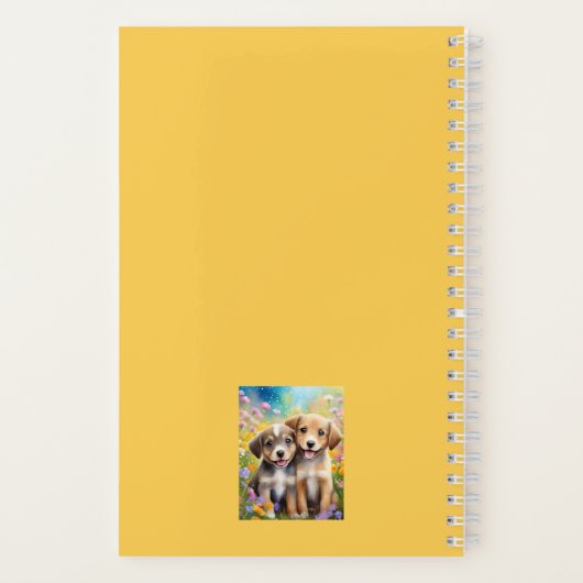 かわいい犬の子犬パーソナライズされたの名前 ノートブック (裏面)