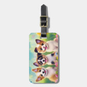 かわいい犬の子犬パーソナライズされたの名前 ラゲッジタグ (正面縦)