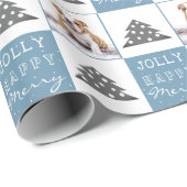 かわいい犬の子犬ペットタイポグラフィクリスマスツリー写真 ラッピングペーパー (ロールコーナー)