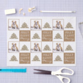 かわいい犬の子犬ペットタイポグラフィクリスマスツリー写真 薄葉紙 (クラフト)