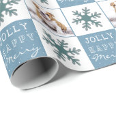 かわいい犬の子犬ペットフォトスノーフレーククリスマス ラッピングペーパー (ロールコーナー)