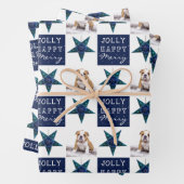 かわいい犬の子犬ペットフォトフェスティバルスタークリスマス ラッピングペーパーシート (インサイチュ)