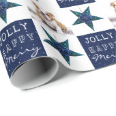 かわいい犬の子犬ペットフォトフェスティバルスタークリスマス ラッピングペーパー (ロールコーナー)