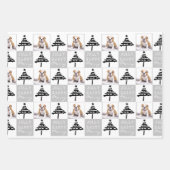 かわいい犬の子犬ペットフォトブラッククリスマスツリー ラッピングペーパーシート (正面3)