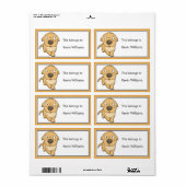 かわいい犬の学校がラベルを売る ラベル (フルシート)