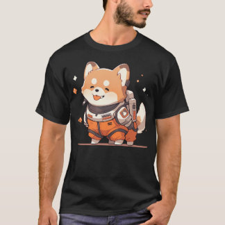 かわいい犬の宇宙飛行士 Tシャツ
