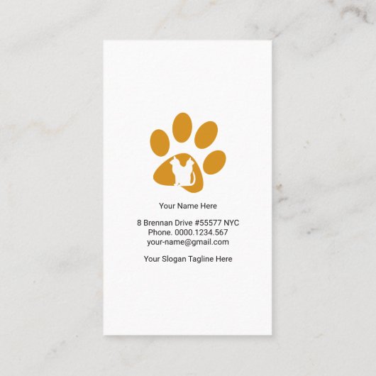 かわいい犬の家族でペットシッター 名刺 (裏面)