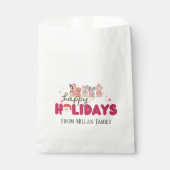 かわいい犬の家族または事業のフラットホリデーカード フェイバーバッグ (正面)