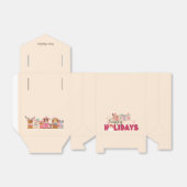 かわいい犬の家族または事業のフラットホリデーカード フェイバーボックス (折り畳みなし)