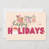 かわいい犬の家族または事業の フラット ホリデー カード (正面)