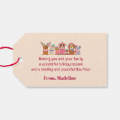 かわいい犬の家族やビジネスフラットホリデーカード ギフトタグ (裏面横)