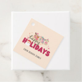 かわいい犬の家族やビジネスフラットホリデーカード フェイバータグ