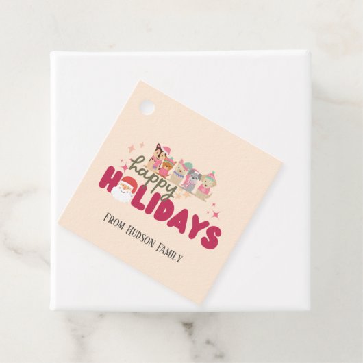 かわいい犬の家族やビジネスフラットホリデーカード フェイバータグ (インサイチュ)