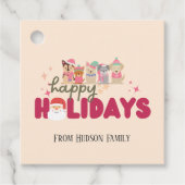 かわいい犬の家族やビジネスフラットホリデーカード フェイバータグ (正面)