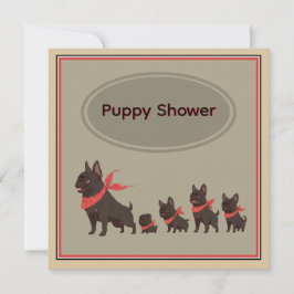 かわいい犬の家族フランスのブルドッグ –  招待状