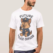 かわいい犬の将来の警察官テーマ Tシャツ (正面)