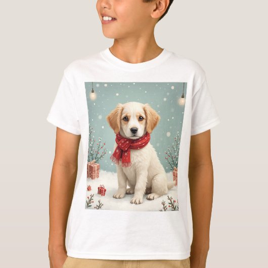 かわいい犬の少年Tシャツ Tシャツ (正面)