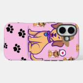 かわいい犬の帽子と肉球柄 Case-Mate iPhoneケース (裏面 (横))