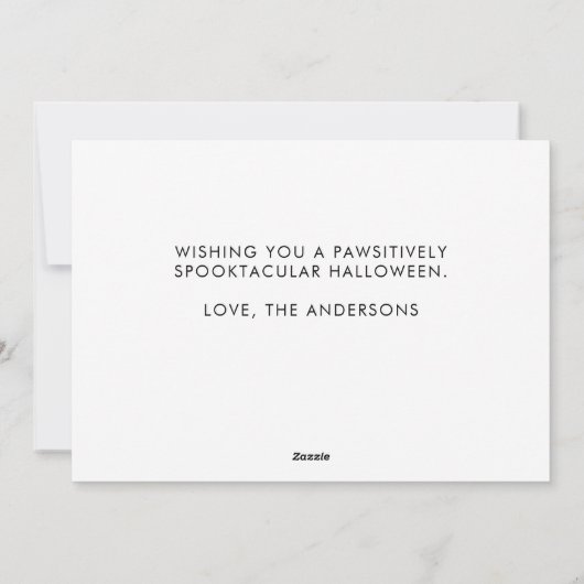 かわいい犬の幽霊たちパーソナライズされたハッピーハローウィン シーズンカード (裏面)