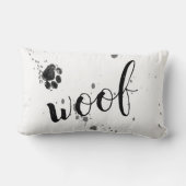 かわいい犬の引用文枕の白黒 ランバークッション (裏面)