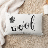 かわいい犬の引用文枕の白黒 ランバークッション (ブランケット)
