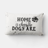 かわいい犬の引用文枕ホームは犬がいる場所 ランバークッション (裏面)