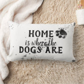 かわいい犬の引用文枕ホームは犬がいる場所 ランバークッション (ブランケット)