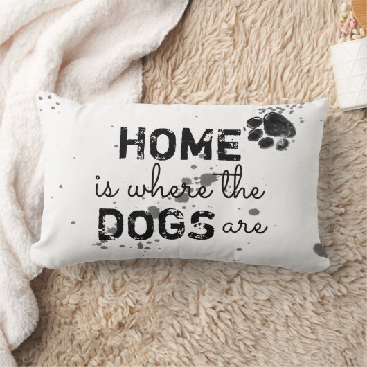 かわいい犬の引用文枕ホームは犬がいる場所 ランバークッション (ブランケット)
