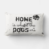 かわいい犬の引用文枕ホームは犬がいる場所 ランバークッション (正面)