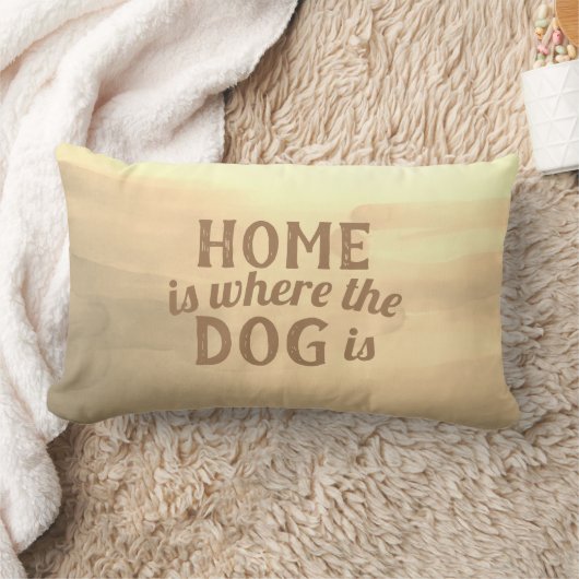 かわいい犬の引用文枕ホームは犬がいる場所 ランバークッション (ブランケット)