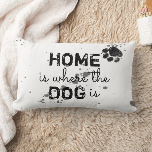 かわいい犬の引用文枕ホームは犬がいる場所 ランバークッション (ブランケット)