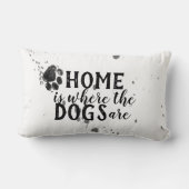 かわいい犬の引用文枕ホームは犬がいる場所 ランバークッション (裏面)
