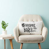 かわいい犬の引用文枕ホームは犬がいる場所 ランバークッション (椅子)