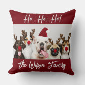 かわいい犬の恋人のクリスマス クッション (正面)