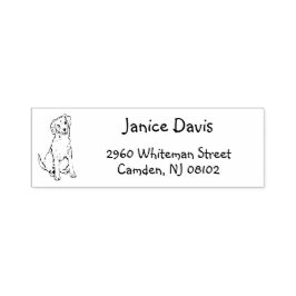 かわいい犬の恋人の差出人住所自己インクスタンプ セルフインキングスタンプ